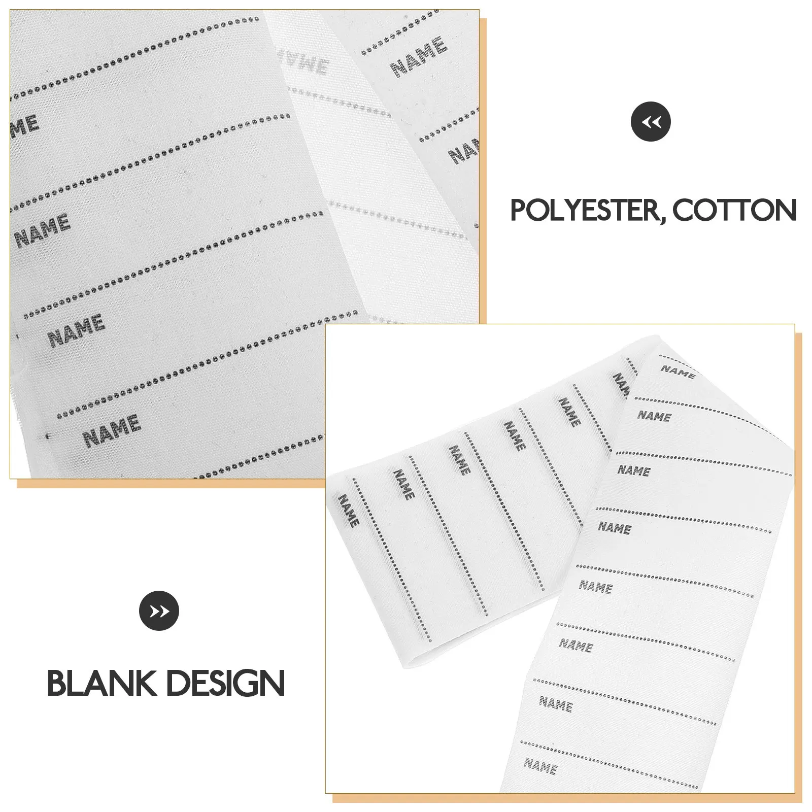 

100Pcs Clothing Name Labels Iron on Blank Tags for Uniforms Sportswear Swimwear Daycare Camp Washable Reusable Sewing