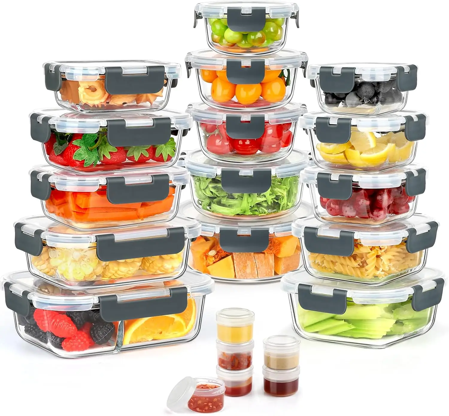 42Pcs Glass Food St…