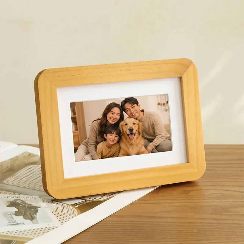 Solid Wood Rounded Corner Photo Frame 7 Inch & 8 Inch Decorative Wall & Table Display Frame, Perfect for Family Photos