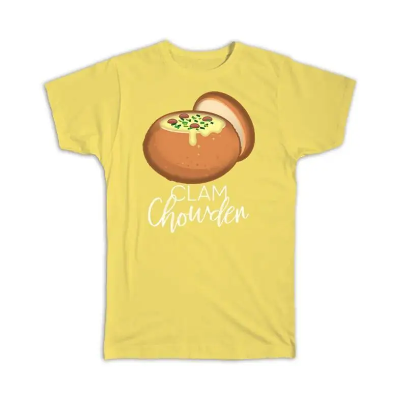 Clam Chowder en pan, amante de la sopa, comida marina, bonito dibujo, camiseta para niños