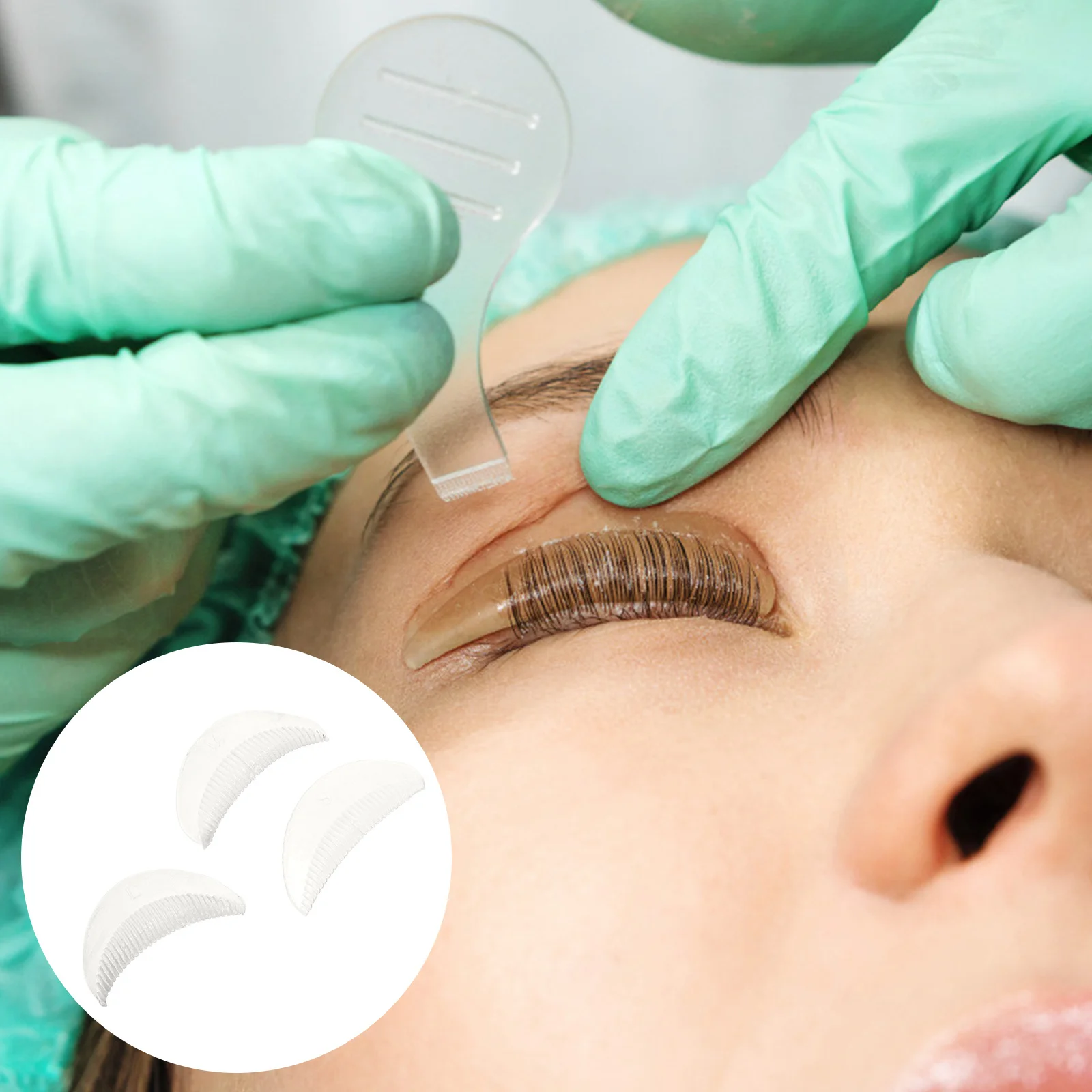 

20Pcs False Eyelash Patches Silicone Perming Pads for Repeated Use Smooth Finish Ideal for Personal and Salon Styling