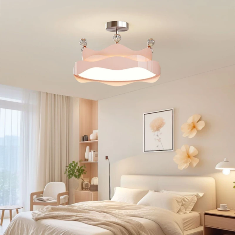 Children's Room Princess Room Cloud Ceiling Light Pink Crown Cloud Lamp Modern Warm Romance Baby Room Girl Bedroom Ceiling Lamps