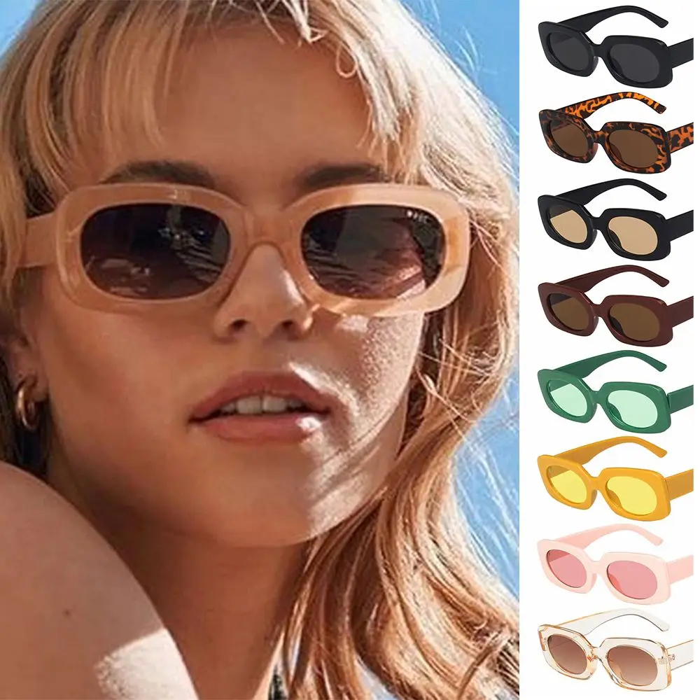 

NEW Colorful Oval Frame Sunglasses Women Vintage Rectangle Sunglasses Fashion Female Shades Popular UV400 Eyewear