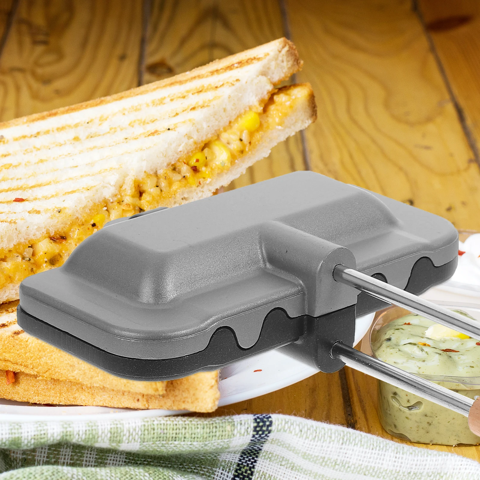 

S wich Pan Detachable Silver Black Non stick Baking Tray Kitchen Cookware Double sided Frying Pan Practical Cooking Tool