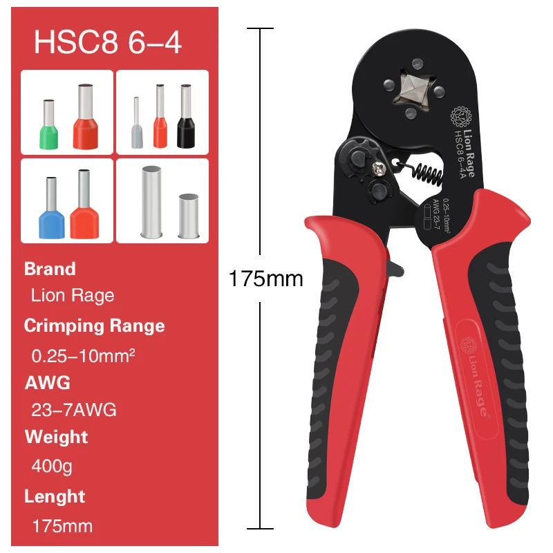 Crimping Pliers Ferrule Sleeves Tubular Terminal Tools HSC8 6-4 6-6 16-6 Wire Crimper Household Electrical Sets 1200pcs terminal