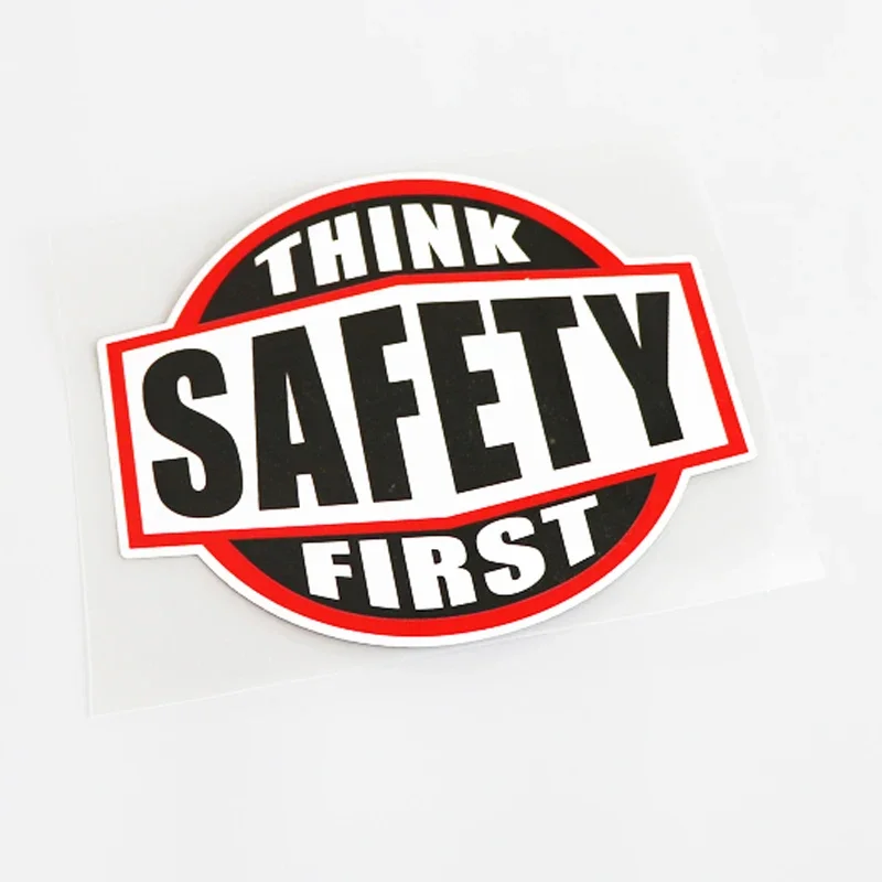 Warning Mark THINK SAFETY FIRST Decal Car Sticker PVC Decoration 15CM*13CM,PVC