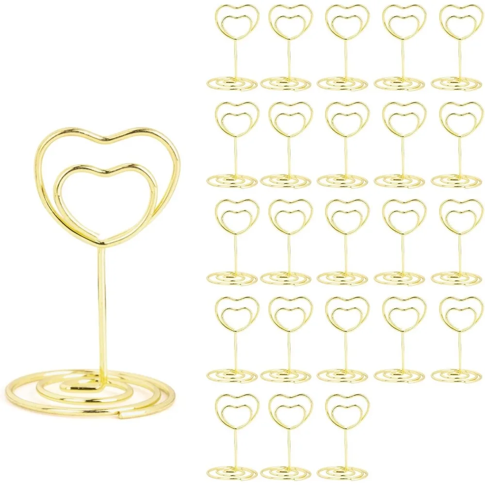 

24 Pcs Table Number Holders Mini Place Card Holders Photo Holders, Small Table Card Holders Stand Name Menu Clips for Wedding Ce