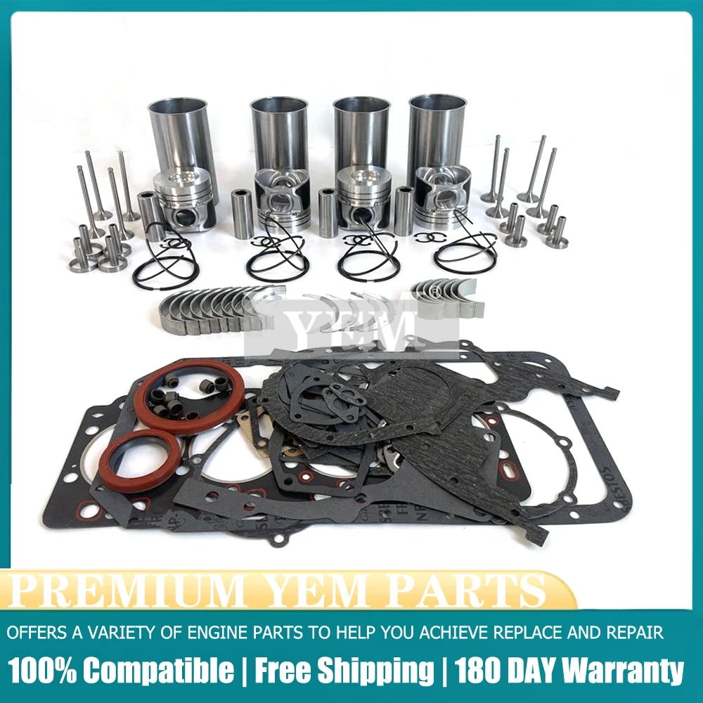 Novo a498bt1 motor reconstruir kit cilindro forro kit com kit de vedação & rolamento do motor & válvula para xinchai motor diesel.