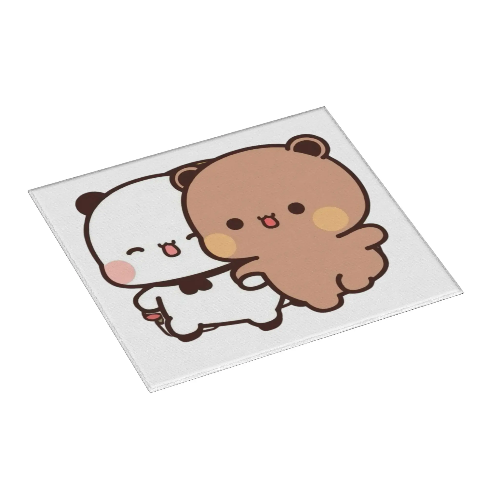 Drying Mat For Kitchen Panda Bear And Brownie True Love Bubu Dudu Couple Water Absorbent Reusable Kitchen Counter Protector Mat