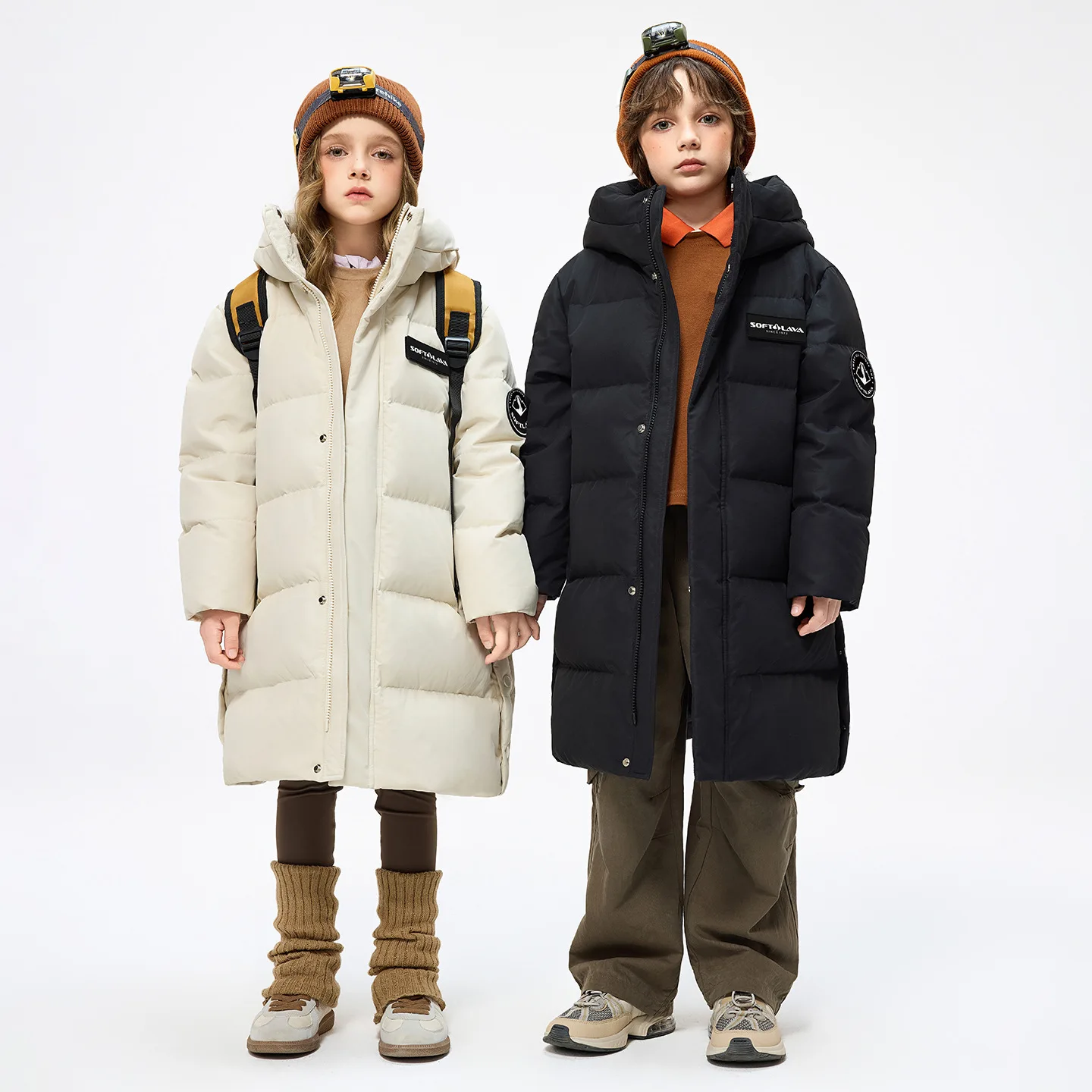 

RAISE YOUNG Children Girls Winter Jackets Hooded Thicken Warm Windproof Parkas For Teens Girls 4-14Y Kids Boys Duck Down Jackets