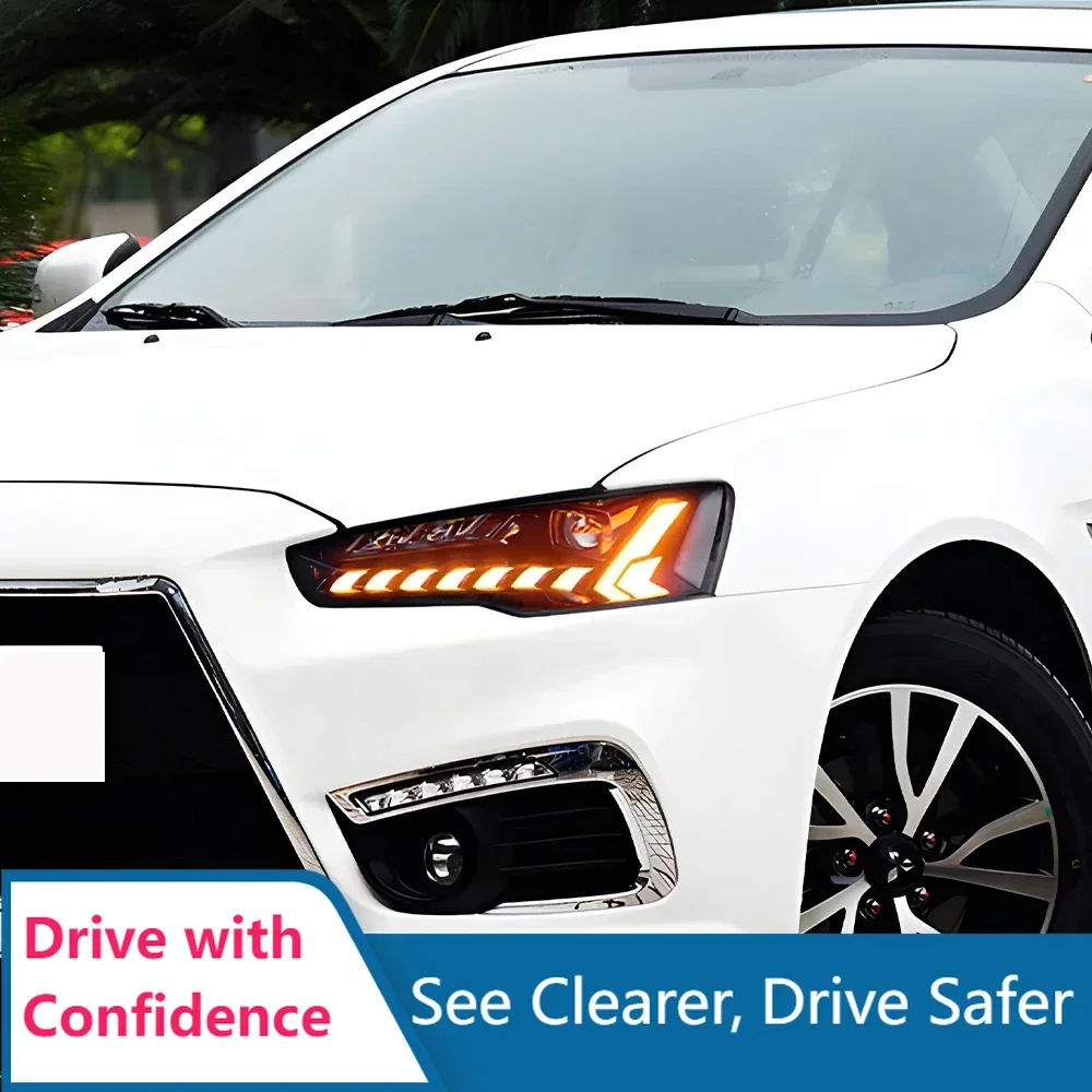 

Обновление Audi A5 стиль динамический объектив проектора инструмент автомобильные аксессуары для Mitsubishi Lancer 2008-2017 светодиодные автомобильные фары в сборе