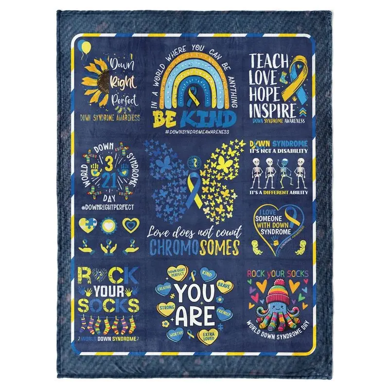 Gaslight Gatekeep Girlboss Down Syndrome Awareness Throw Blanket Trisomy 21 Support World Down Syndrome Day Soft Fleece Blanket
