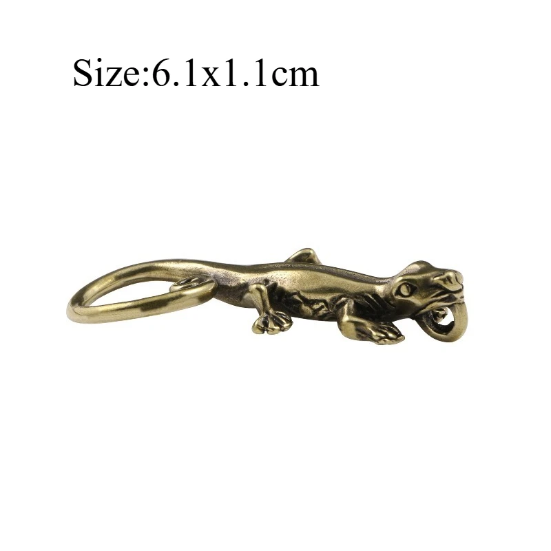 1 PC Brass Gecko Archaized Tea Set figurines Ornament Tea Pet Antique Copper Ware Collectible Home Decoration Accessory Craft