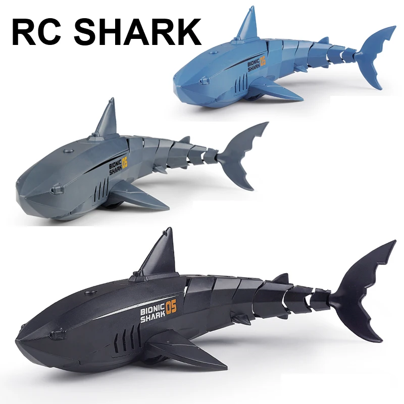 2.4G Simulazione Animali telecomandati Robot sottomarini RC Shark Giocattolo divertente Pesce elettrico Giocattoli per bambini all'aperto Ragazzo Regali di Natale