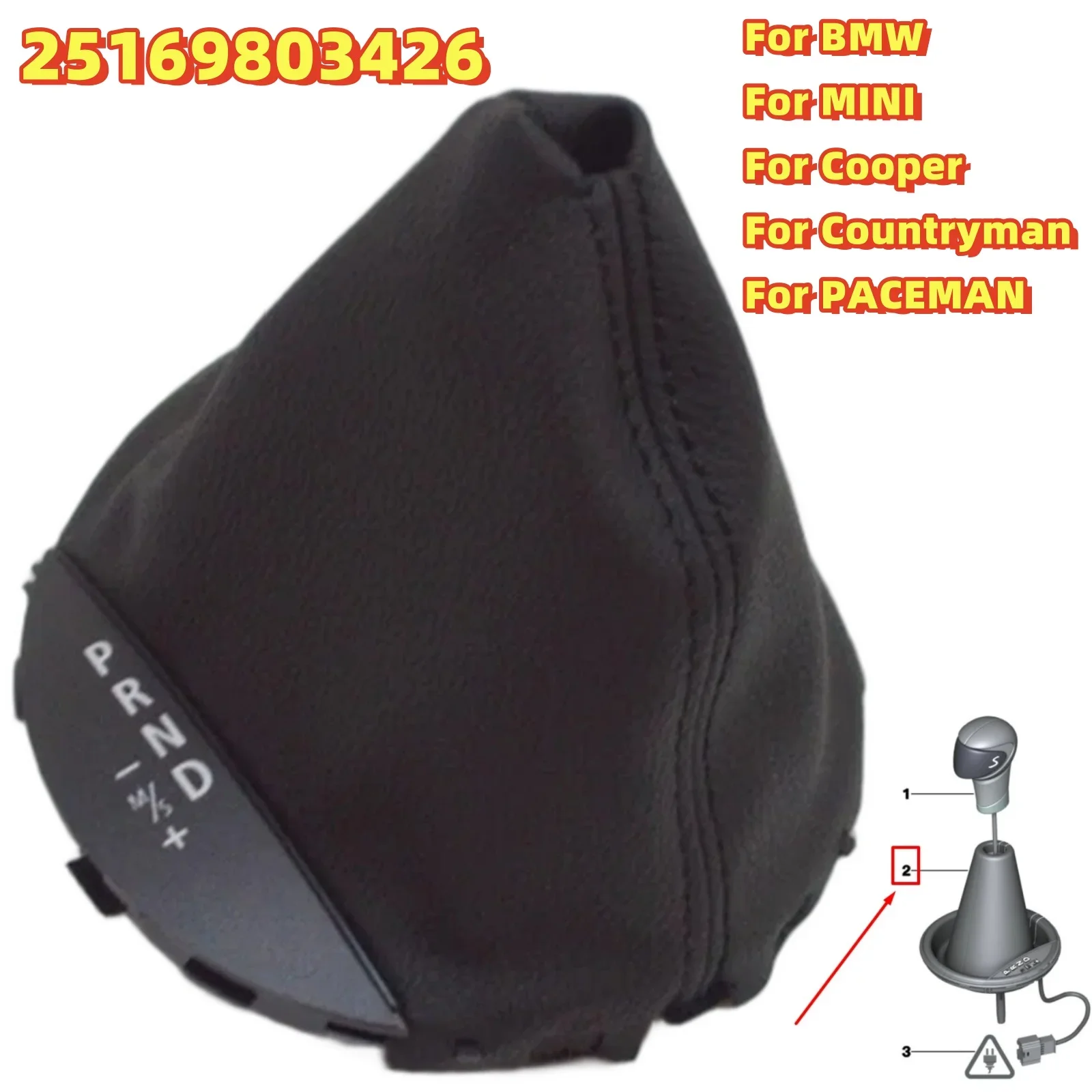 Car Gear Shift Lever Boot 25169803426 For BMW For MINI For Cooper For Countryman R60 2009-2016 For PACEMAN R61 2011-2015