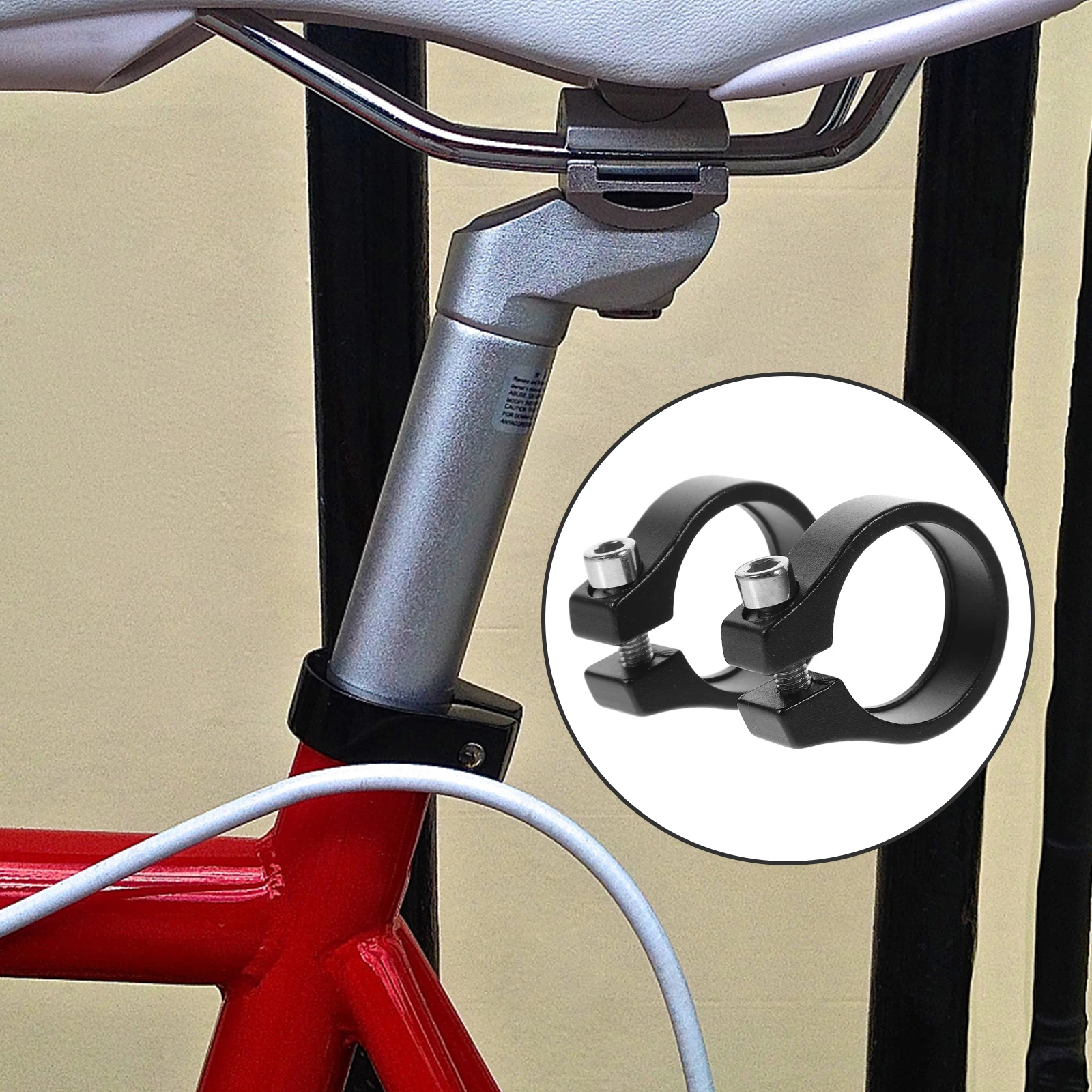 

2Pcs Bike Seatpost Clamp Aluminium Alloy Durable Seat Tube Clamp for Bike Accessories Strong Clamping Force Secure Riding