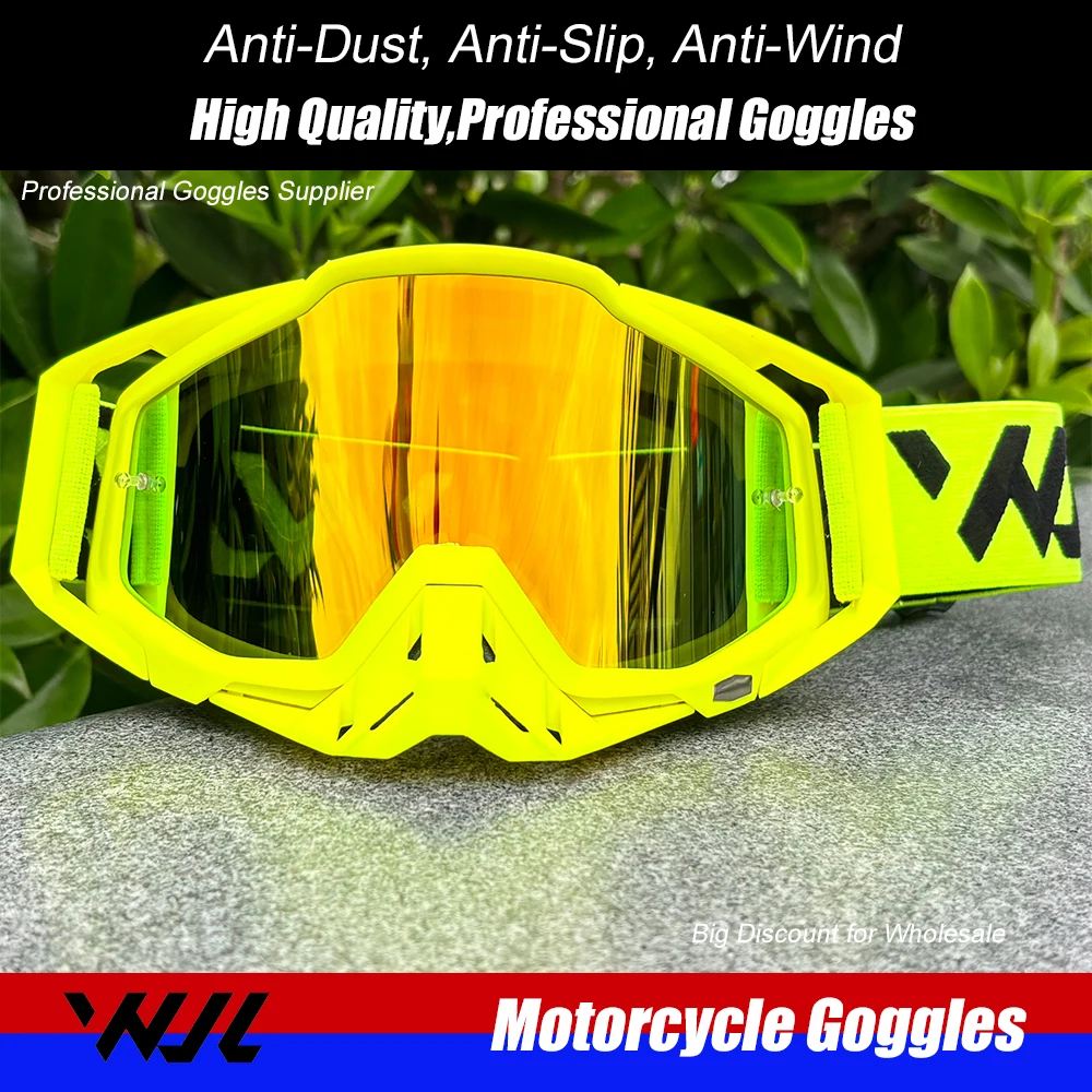 WJL Motorcycle Goggles Motocross Glasses Off-road Sunglasses For Man MTB ATV Mask Windproof Protection Cycling Racing Goggles