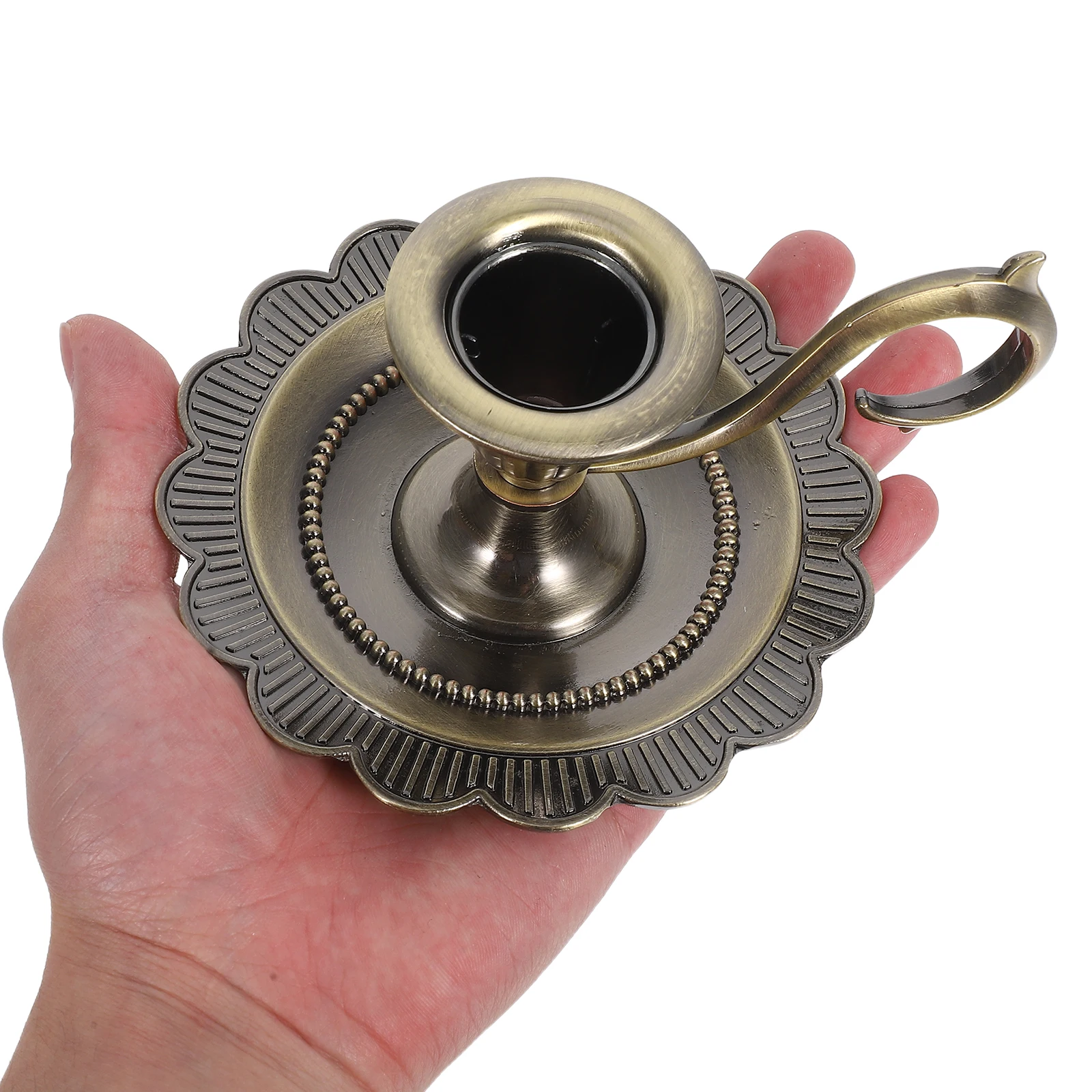 

Elegant Vintage Metal Candelabra Stand Zinc Alloy Dinner Holder for Dining Room Table Centerpiece Large Copper Tray Home
