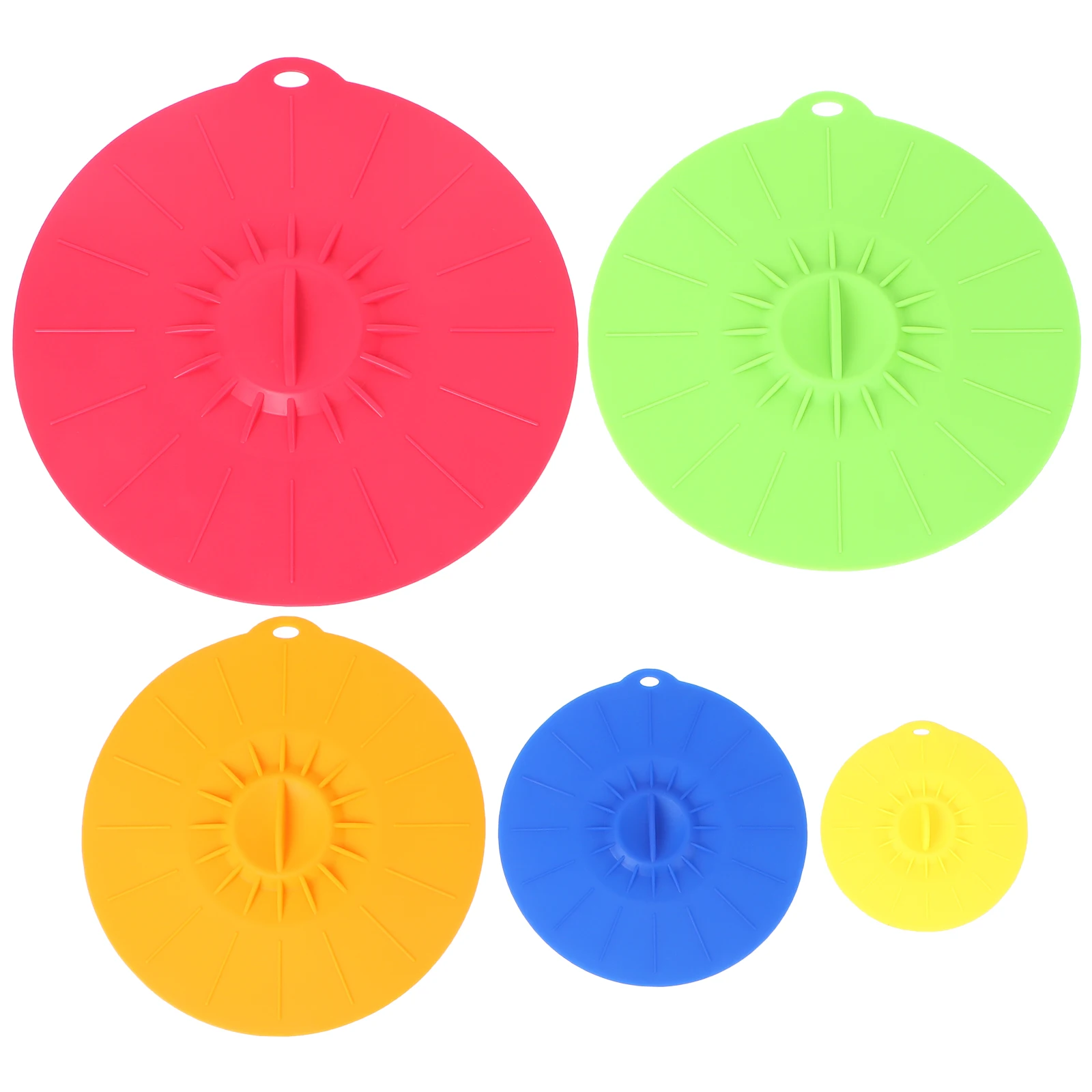 

5 Pcs Silicone Food Covers Reusable Eco Friendly Airtight Storage Lids for Bowls Travel Cup Can Preservation Kitchen