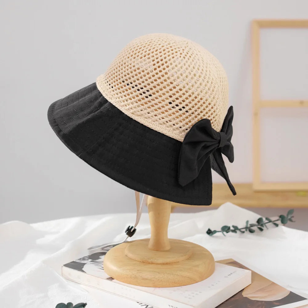 Chapeau de pêcheur à visière avec nœud papillon, 5 couleurs disponibles, pour femmes, protection solaire et anti-uv