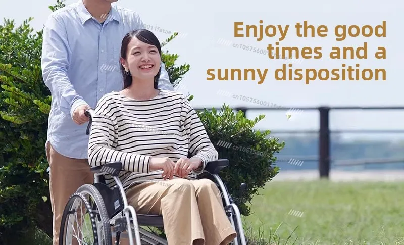 Wheelchair MCS-47KJL Thickened Cushion Comfortable Lightweight Folding Wheelchair Manual Wheelchair for Elderly