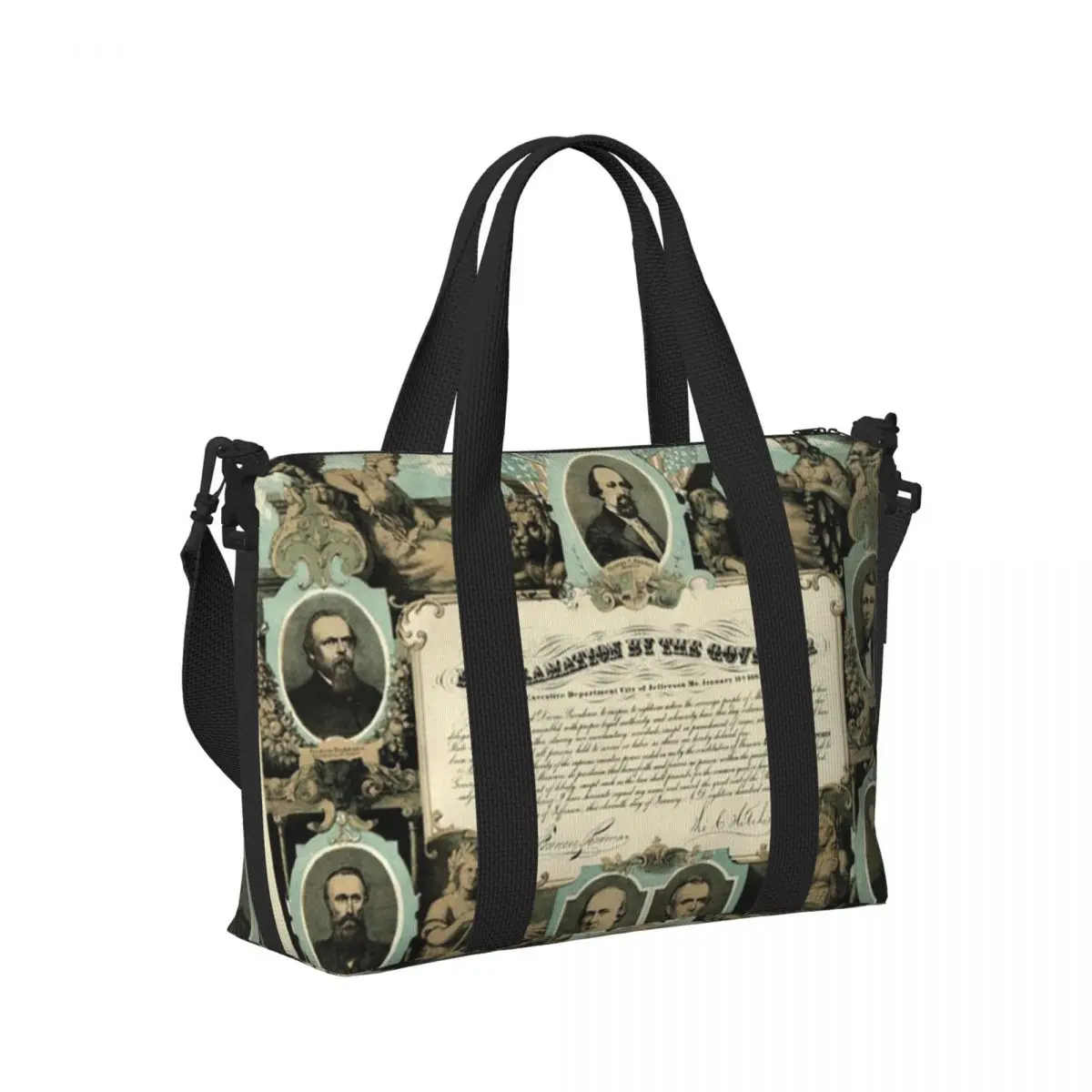 

Emancipation Proclamation By E. Knobel 1865 Пляжная дорожная сумка Большая вместительная сумка-тоут для спортзала Женская дорожная сумка для покупок