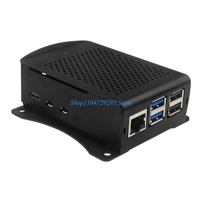 Y2GD Mesh-Gehäuse, robustes Metallgehäuse aus Aluminiumlegierung mit Lüfter und Kühlkörper für RPI 5