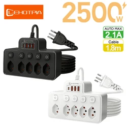 Switzerland Plug AC Outlet Power Strip Separate Switch 1.8M Extension Cord With USB Ports Type C Phone Chargeing Network Adapter