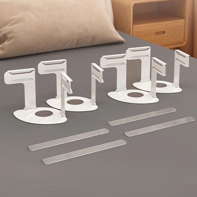 

4PCS Invisible Non-slip Bed Sheet Clips Pinless Mattress Bed Cover Grippers Bedsheet Anti-shift Fixed Fasteners