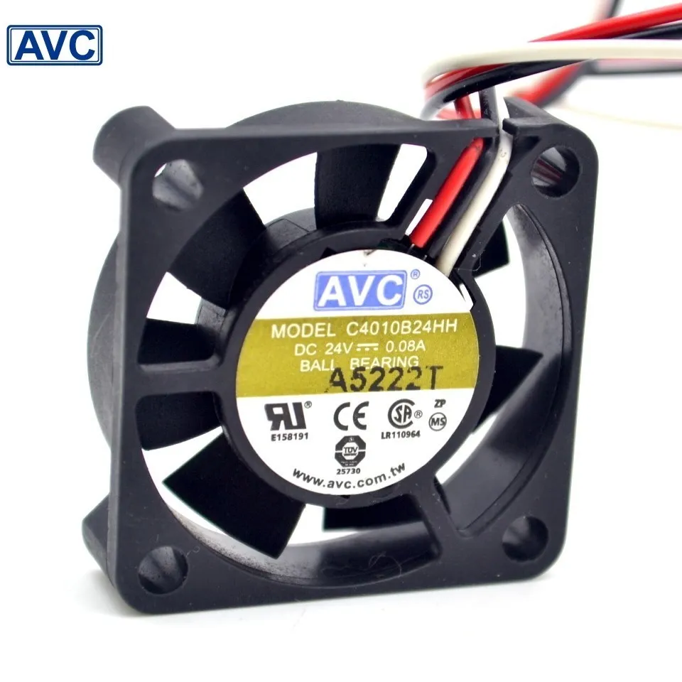 

New C4010B24HH 4010 4cm 40mm DC 24V 0.08A double ball bearing 3-wire radiator cooling fan speed inverter 40*40*10mm FOR AVC