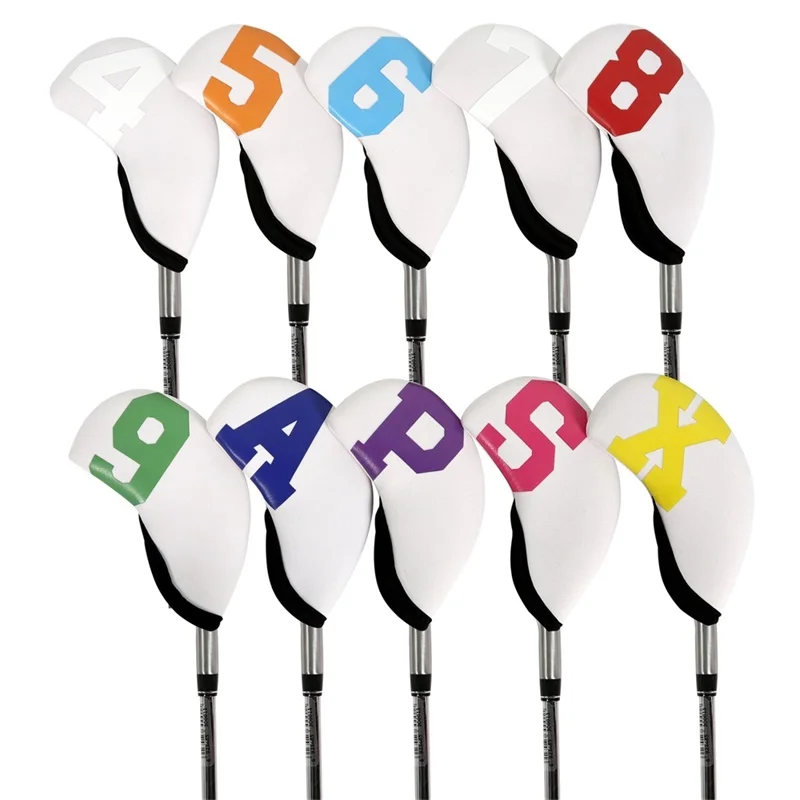 

10PCS Golf Iron Covers Full Set Golf Iron Head Cover 4 5 6 7 8 9 P A S X Golf Club Iron Headcovers Protector Protective Cover