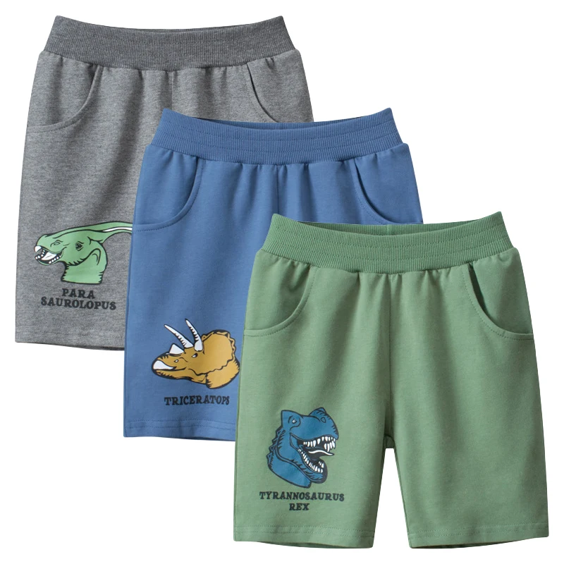 2024 Summer New Children\'s Shorts Cartoon Dinosaur Print Short Pants for Boys Elastic Waist Beach Shorts Kids Clothes