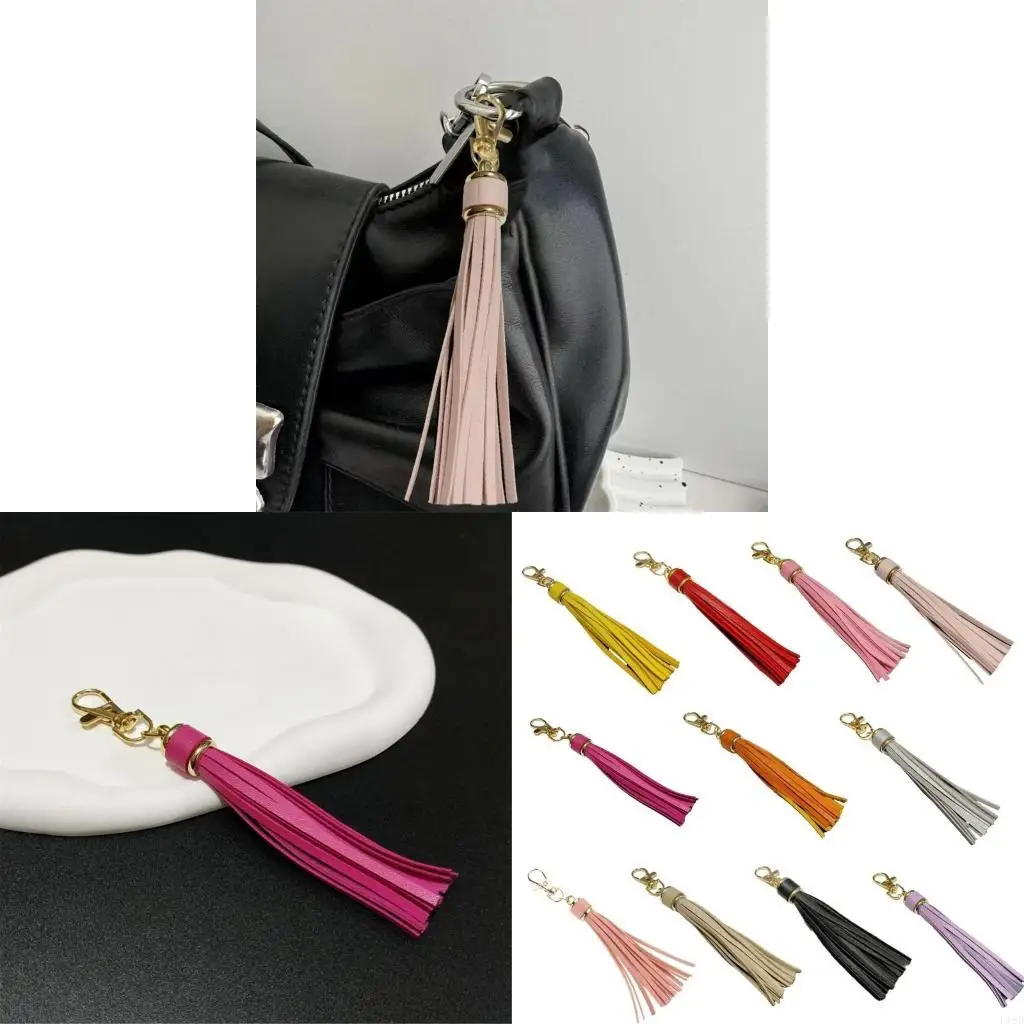 F19B Durable PU Leather Tassels Keychain Adds A Touch of  Charm To Any Bag Or Purse