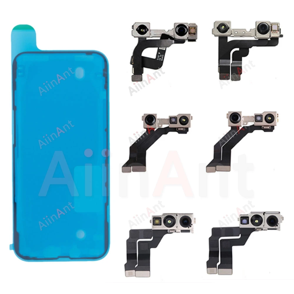 For iPhone 12 13 14 15 Pro Max Plus mini Proximity Light Sensor No Face ID Front Camera Flex Cable + Sticker