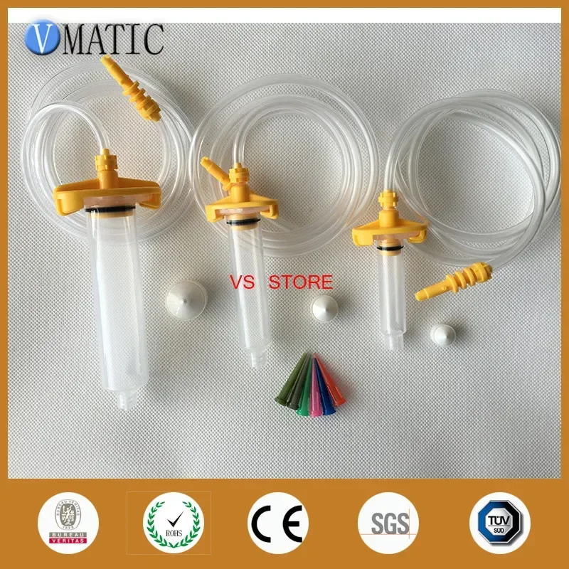 Free Shipping Glue Dispenser Syringe Barrel White Color Syringe Adapter 5cc/10cc/30cc (Each Size 2 Sest, Totally 6 Sets)