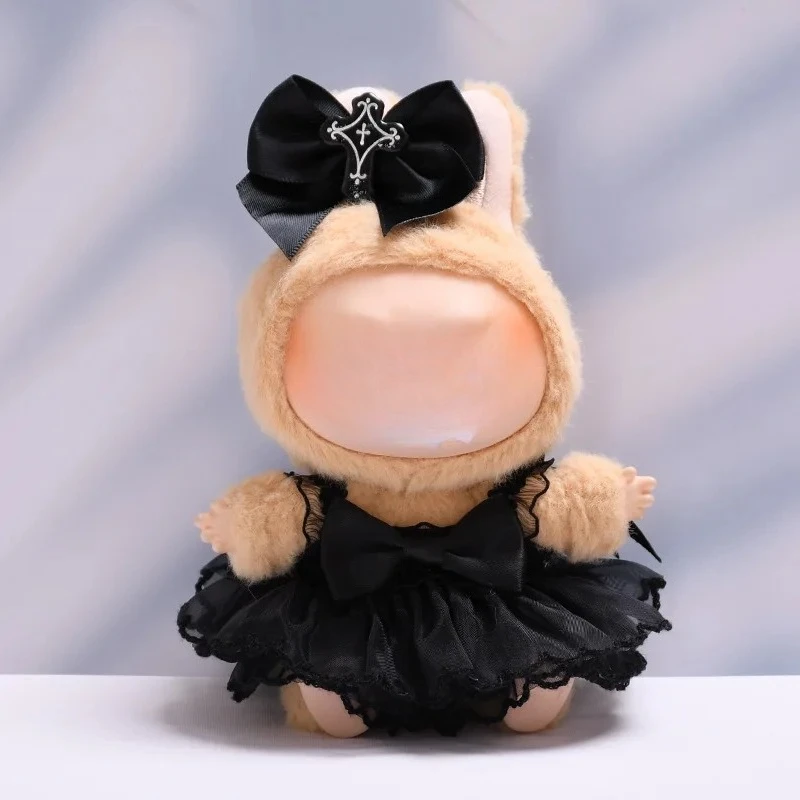 

Labubu Clothes Fashion Gothic Style Skirt For Labubu Doll Clothes Pendant Little Devil Angel 15/17cm Plush Doll Universal
