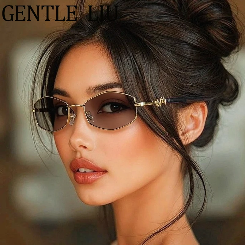 

Vintage Polygon Small Frame Punk Sunglasses Women 2025 Luxury Brand Trendy Sun Glasses For Lady Eyewear Fashion Shades Outdoor