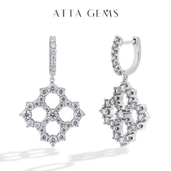 ATTAGEMS Luxury 3.25CTW D Color Moissanite Drop Earrings for Women High Quality S925 Sterling Silver Engagement Wedding  Jewelry