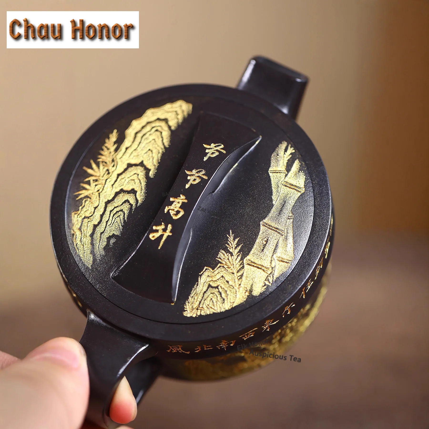 280ml Ancient Yixing Purple Clay Teapots Artists Handmade Big Caliber  Pot Raw Ore Black Nephrite Mud Kettle Zisha Tea Set Gift
