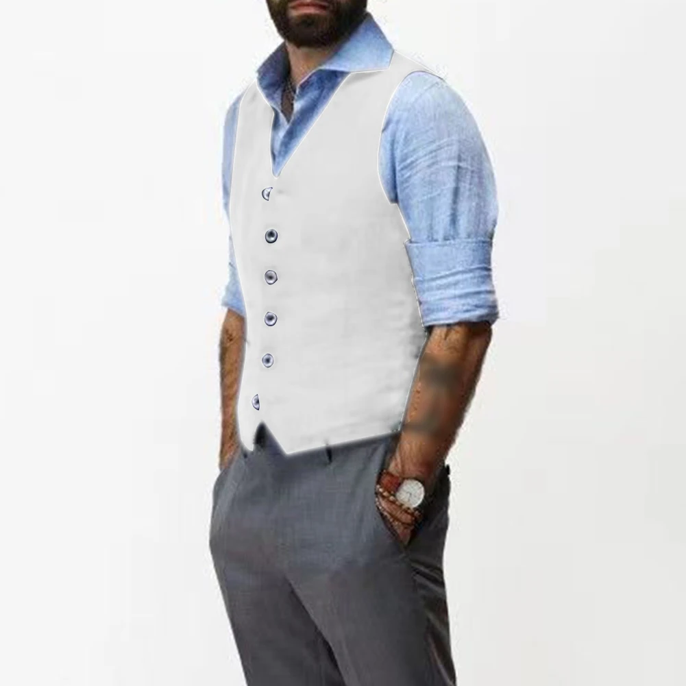 

Men Vest Get the Perfect Fit with Men's Casual Business Sleeveless Vest Jacket Plain Waistcoat Coat for Summer