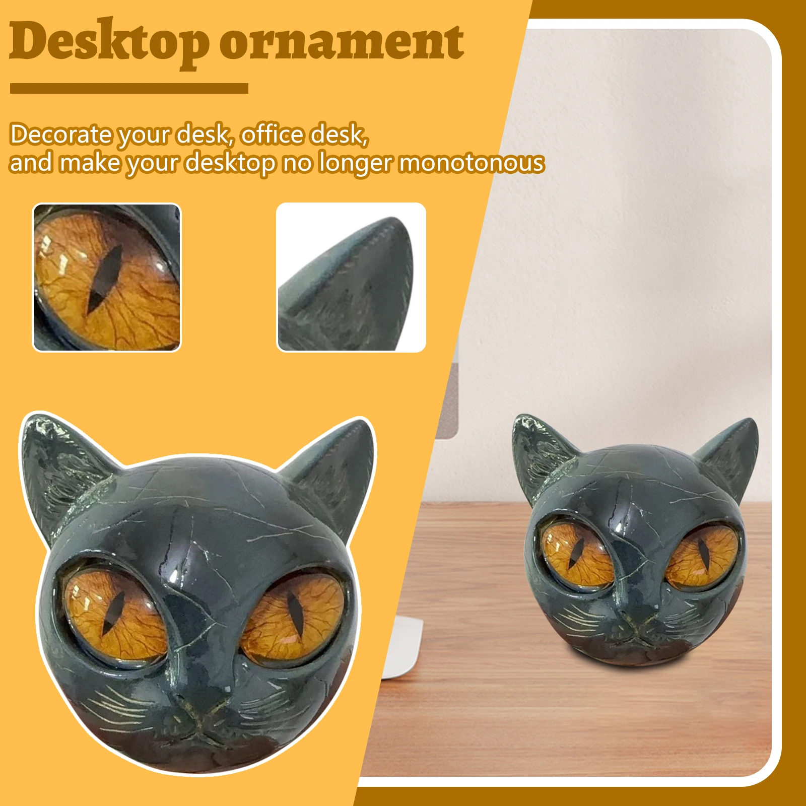 حار! منحوتة فاخرة للقطط السوداء، ديكور منزلي أنيق وقطعة فنية جاهزة للهدايا، هدايا لمحبي القطط والنساء والرجال