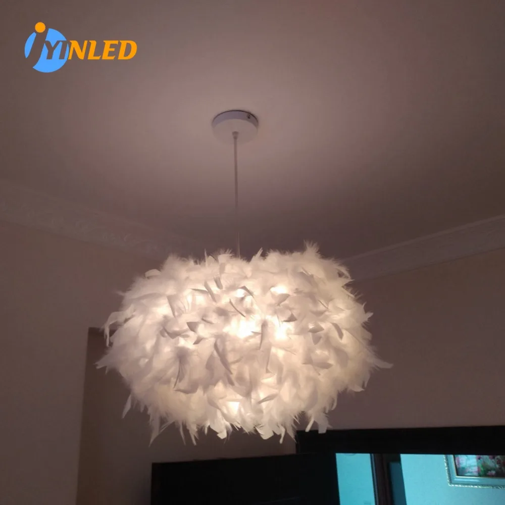 

Mordern Feather LED Pendant Light Chandelier for Living Room Bedroom Restaurant Ceiling Droplight Lamp Hanging Indoor Lighting
