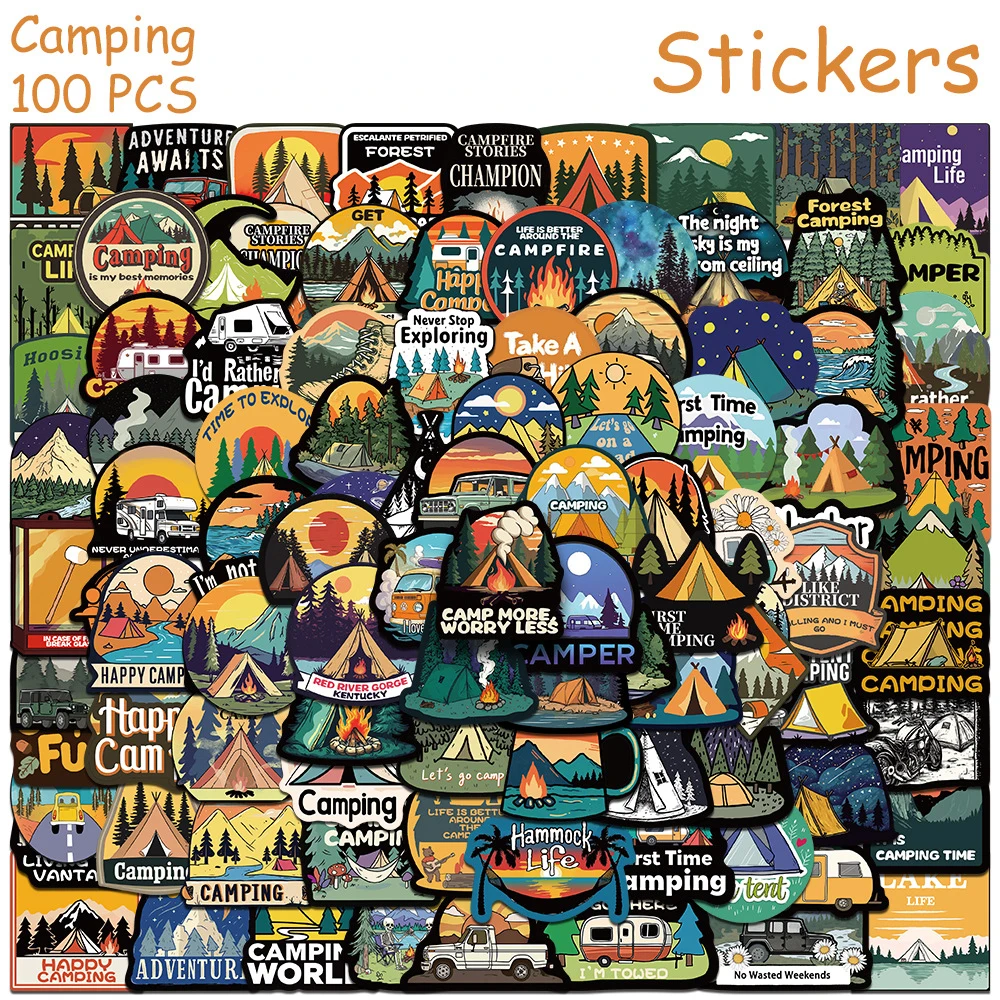 10/30/50/100 stücke Retro Outdoor Reise Camping Cartoon Aufkleber Wald Landschaft Aufkleber DIY Schreibwaren Koffer Laptop lustige Aufkleber