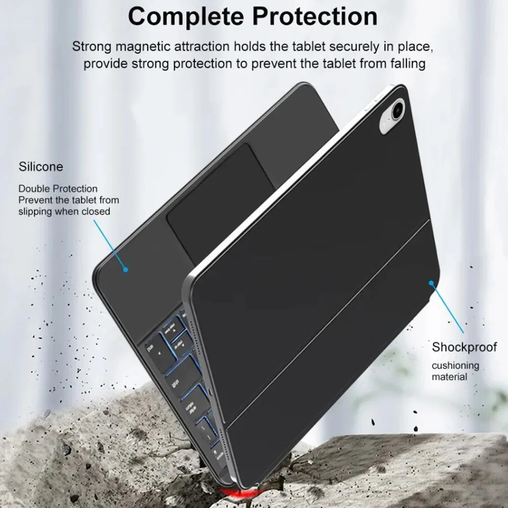 Magic Keyboard Touch Case for iPad Mini 7 A17 Pro Mini6 6th/7th Gen 8.3inch Floating Cantilever Stand Multi-Touch Trackpad Cover