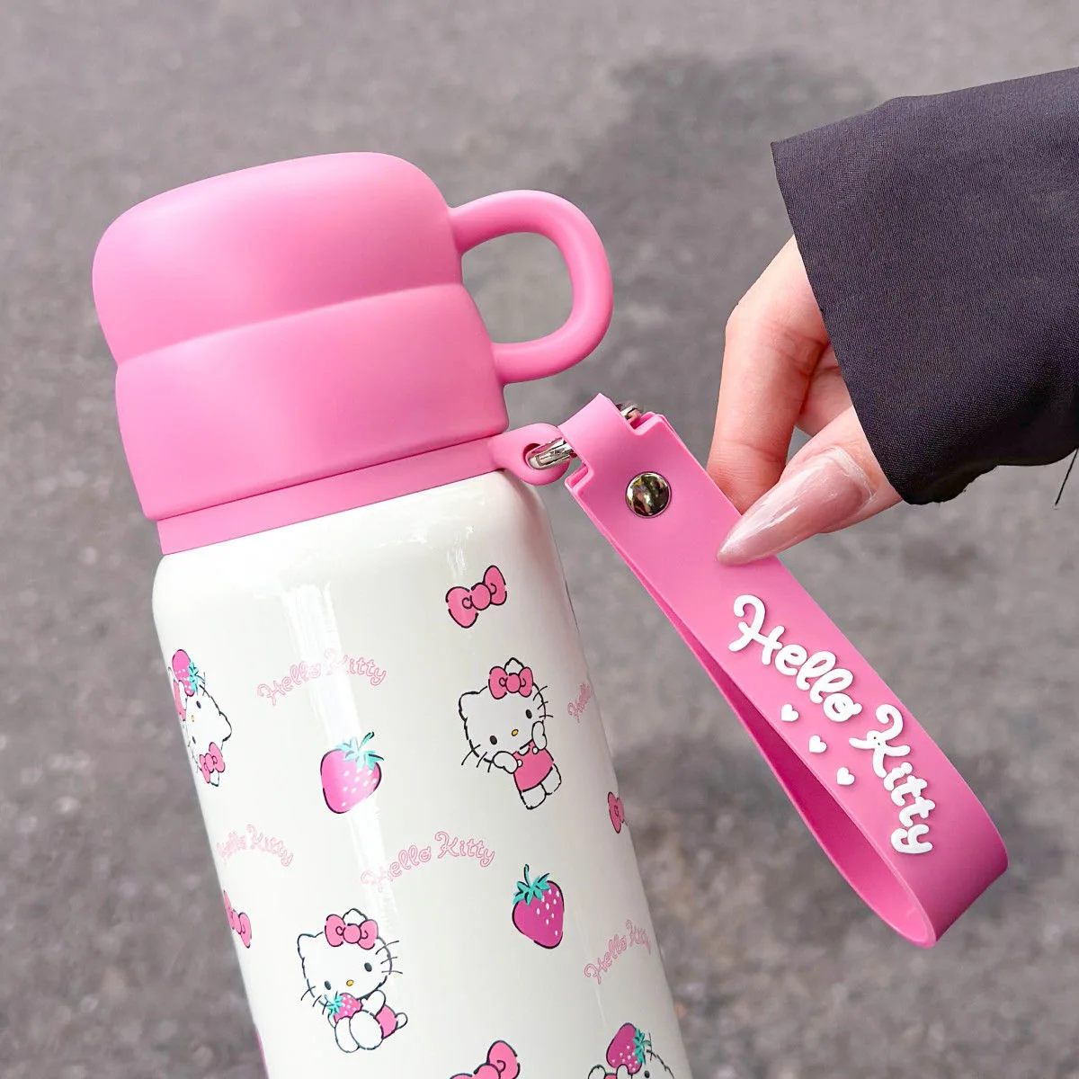 500ML Sanrio Hello Kitty Water Cup Kawaii Stainless steel Thermos Cups Cartoon Kuromi Juice Cup Insulated Water Bottle Kid Gifts