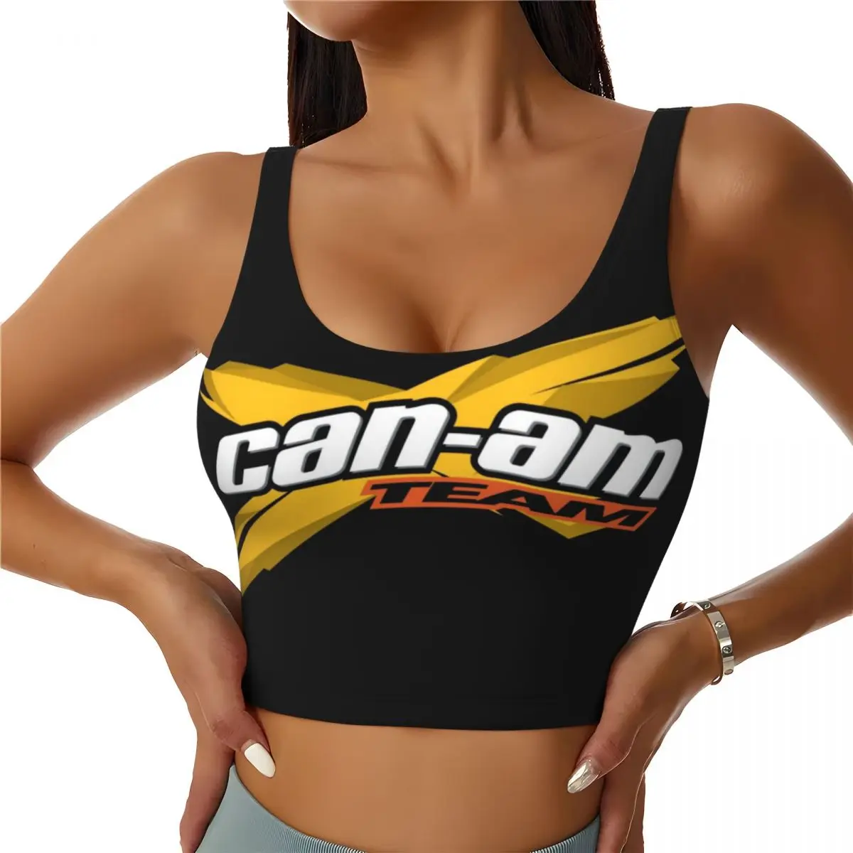 Custom BRP Motorcycle Can Am Logo Workout Crop Tank Tops for Women Seamless Running Yoga Sports Bras