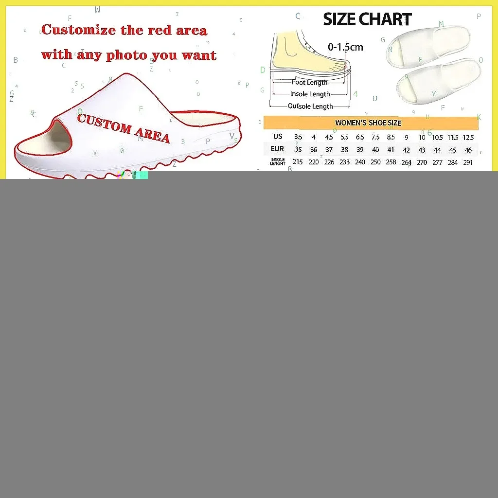 

Custom Personalized Photo Text Slides - Soft Sole Beach Sandals for Men, Women, Teens