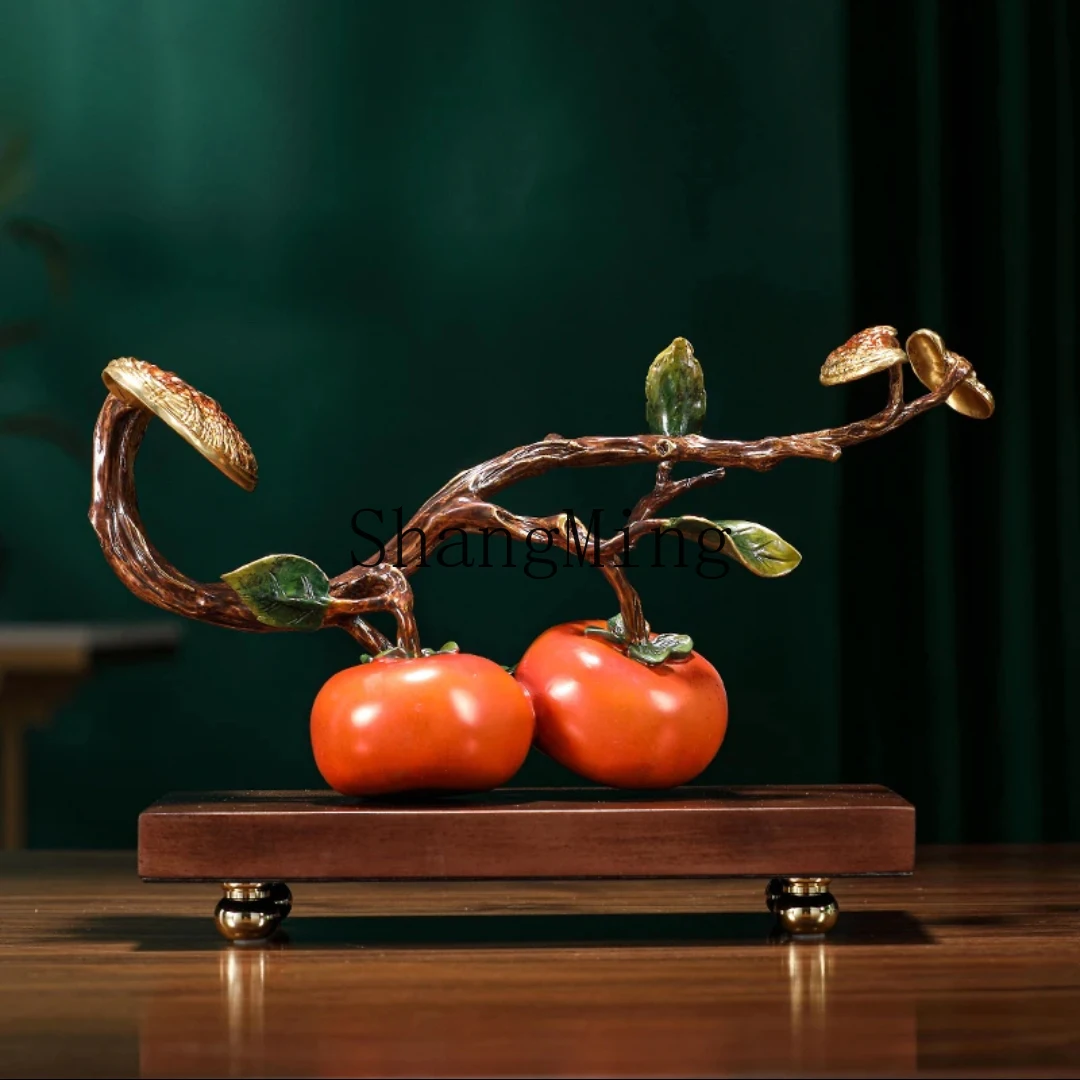 

CL all-copper persimmon Ruyi ornament new Chinese home furnishing living room entrance TV decoration office housewarming gift