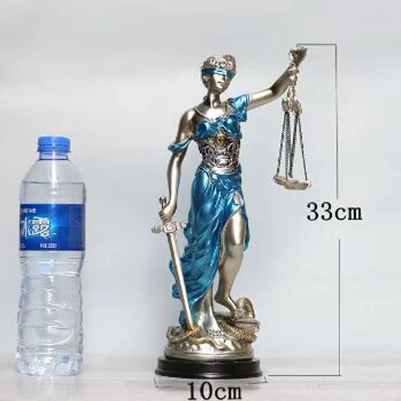 Ancient Greek Fairy Goddess of Justice Themis Figurine Resin Statue Ornaments Home Room Decoration Office Decoration Craft Gifts