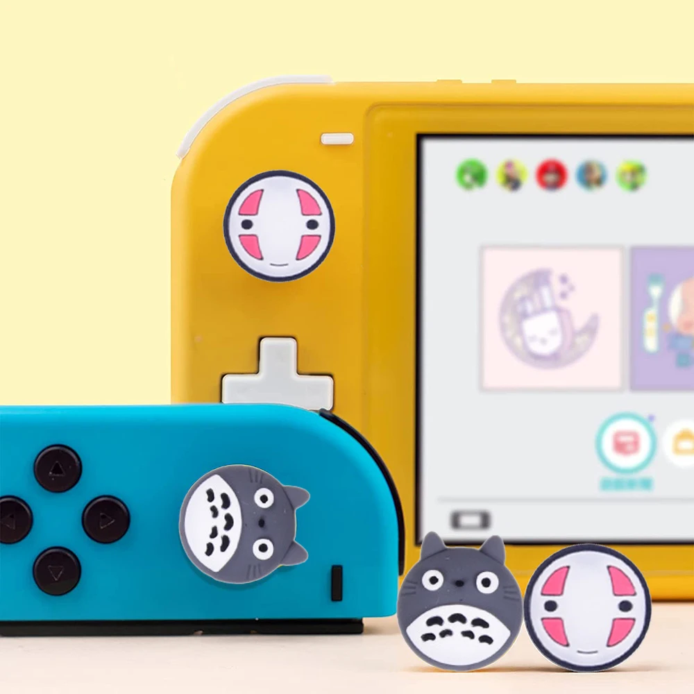 Cartoon Silicone Analog Thumb Grip Caps, Joystick Capa Protetora, Compatível com Nintendo Switch, OLED, Switch Lite, 4pcs